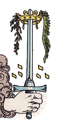 Floating Ace of Swords card