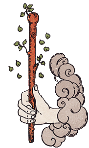 Floating Ace of Wands card
